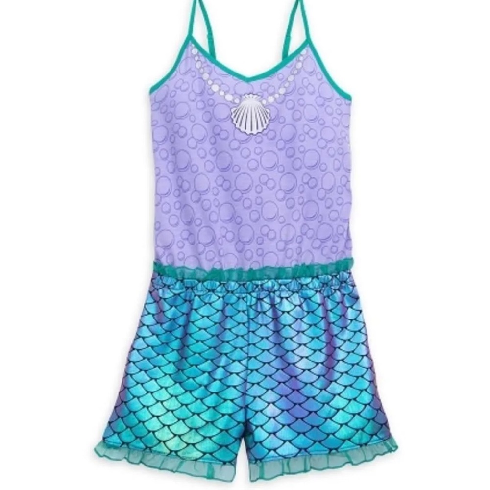 Disney Tops | Disney Parks The Little Mermaid Romper | Color: Green/Purple